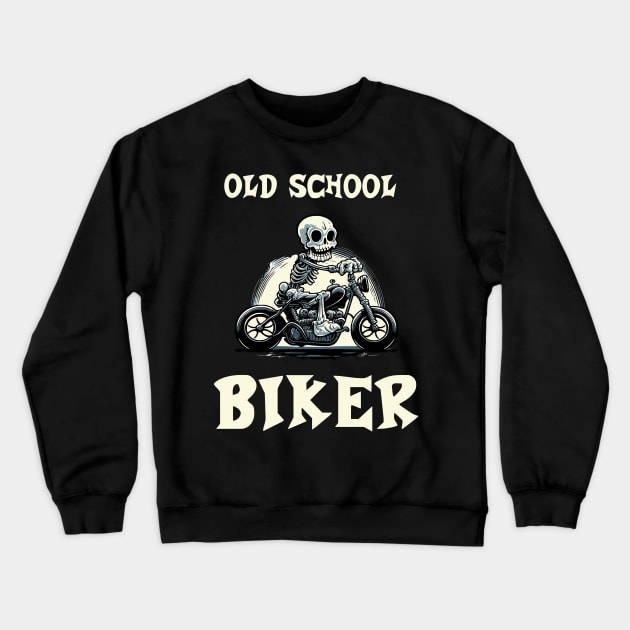 Old School Biker Crewneck Sweatshirt by pxdg